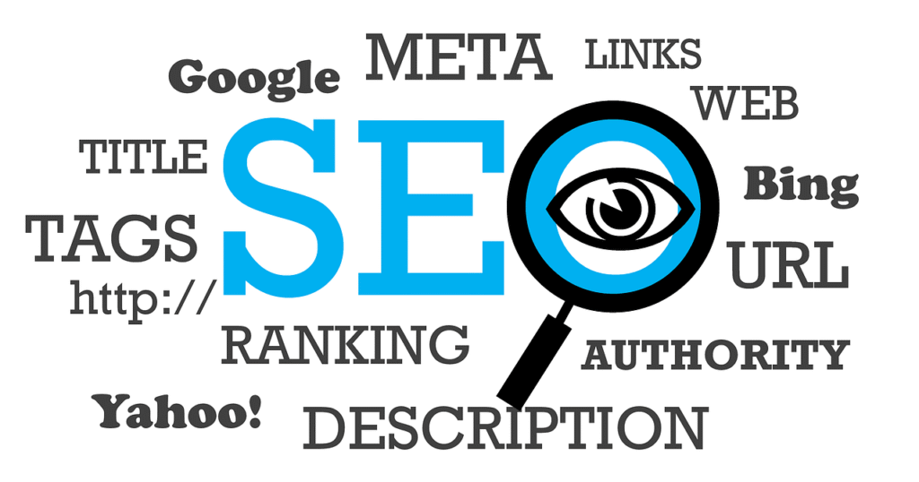 Графическая визуализация понятий SEO: теги, ссылки, мета-описания, ранжирование и поисковые системы