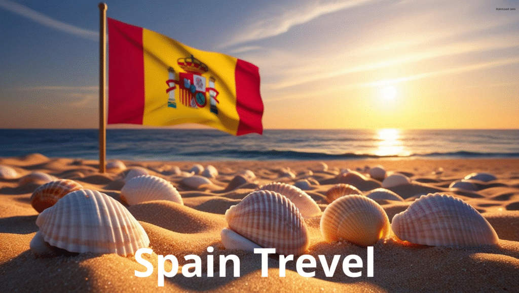 Проект: SpainTrevel – сайт о путешествиях по Испании 1 SpainTrevel логотип сайта - Флаг Испании на закате